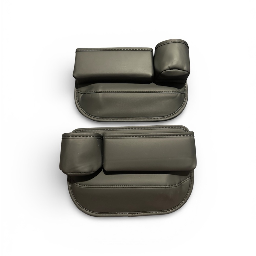 2pc PU Leather Car Seat Gap Organizer With Cup Holder